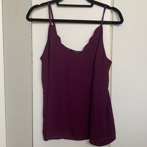 Scalloped spaghetti strap top